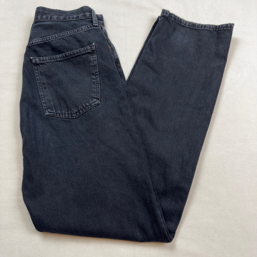 Agolde 90s Pinch Waist High Rise Straight‎ Jeans Faded Black Size 27 Button Fly